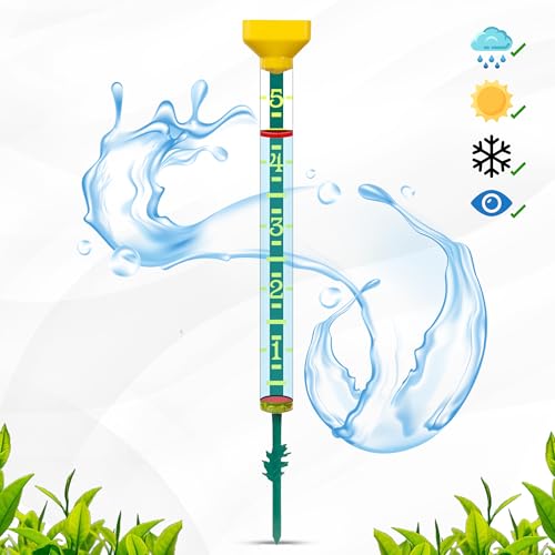 Headwind EZRead 21” Giant Professional Outdoor rain Gauge, USA Made Heavy Duty All Weather Freeze Proof Stake or mountable with Float, Yellow (820-1002YEL) - color: Yellow, size: 21-Inch