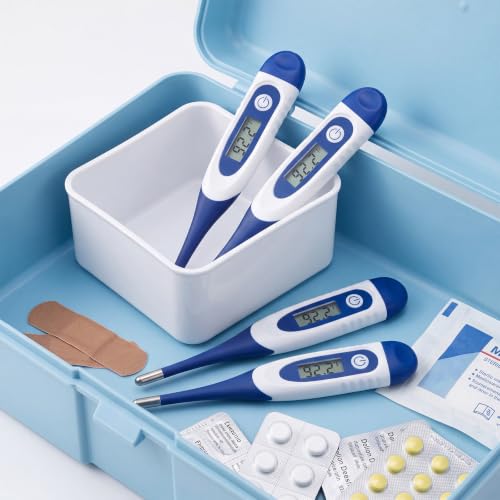 TrelaCo 10 Pcs Digital Thermometer Bulk for Adults, Blue - color: Blue