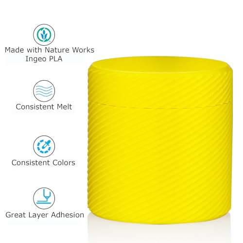 Inland PLA Basics Filament 1.75mm, 1kg Spool – Dimensional Accuracy ±0.02mm, Neatly Wound, Fits Most FDM 3D Printers (Yellow, 1 Pack) - color: 1kg Yellow