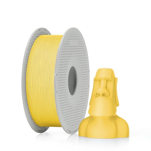 Bambu Lab PLA Matte 3D Printer Filament 1.75mm RFID 1kg with Spool, Lemon Yellow - color: Lemon Yellow, size: With Spool