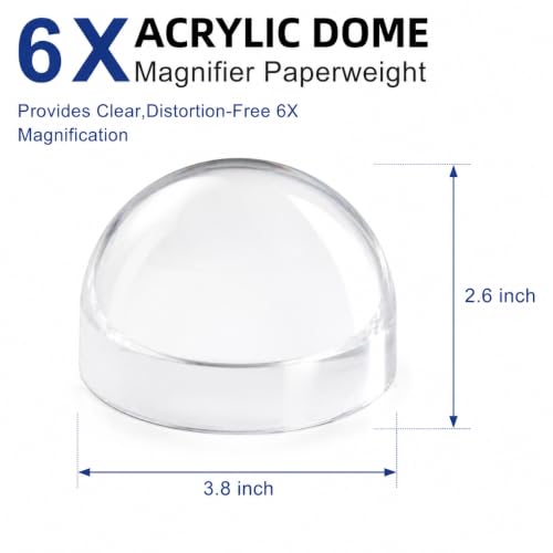 Dandelion 6X Dome Magnifying Glass Acryliy Paperweight Magnifier-3.8 Inch - size: 3.8 inch