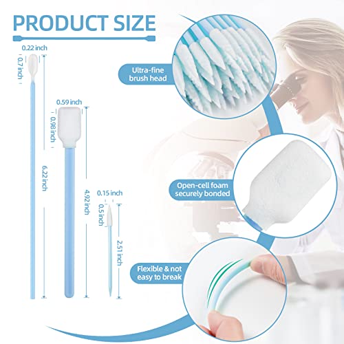 Multi-Purpose Foam Cleaning Swabs Kit - Lint Free Foam Tip Swab Sponge Stick for Camera, Gun, Inkjet Printer, Optical Lens, Optical Equipment (300PCS)