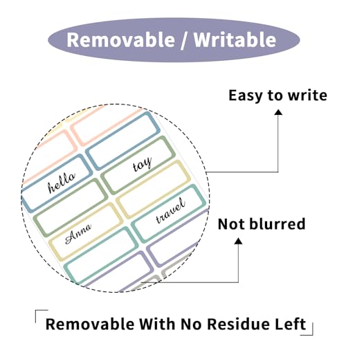 STARLIBOO Removable Labels, Removable Colored Labels Stickers, Self-Adhesive Rectangular Stickers Water/Oil/Tear Resistant for Food Containers/Classroom/Storage (8 Colors, 240 Labels) - color: Morandi, size: 1*3 inch- 240 PCS