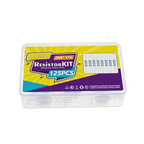 3W Metal Film Resistor Kit from 1 Ohm to 1M Ohm 25 Values 3 Watt 1% Resistors Assortment - style: 3W