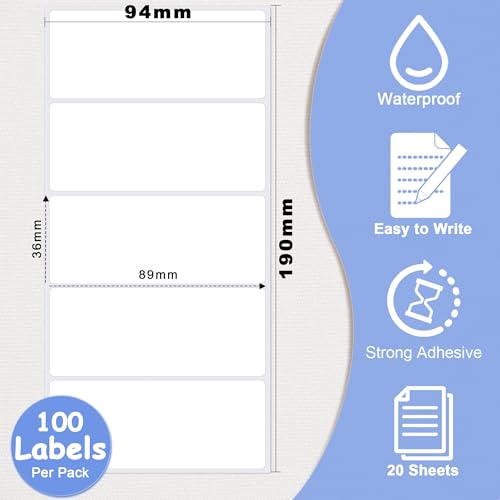 Hybsk Rectangle Removable Labels for Jars Containers Pantry Stickers- No Messy Residue After Use with Easy Write Surface (3-1/2 x 1-7/16 inch) - size: 3-1/2 x 1-7/16 inch