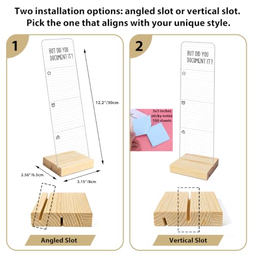 HTBIG But Did You Document It Monitor Memo Board with Removable Wooden Base - color: Did