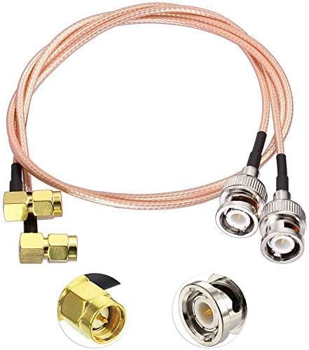 Superbat 20inch SMA Male to BNC Male Adapter RG316 Coaxial Cable 2-Pack - color: BNC to SMA single elbow