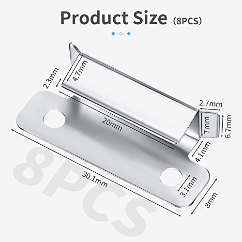 Creality 3D Ender 3 Glass Bed Clips 8 Pcs, 3D Printer 7mm Stainless Steel Silver Bed Clips 3D Bed Clamps for Ender 3 Series Ender 5 Series CR-10 Series Heated Bed Platform