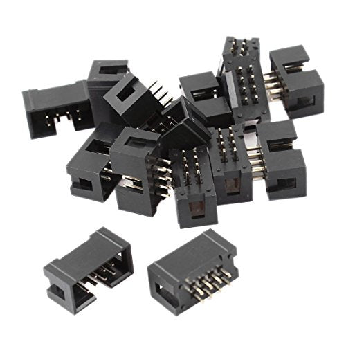 uxcell 15Pcs 2x4 Pins 2.54mm Pitch Straight Connector Pin IDC Box Headers