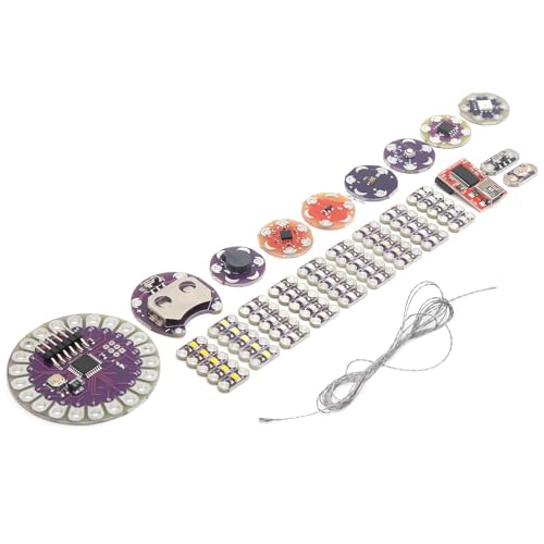 Wearable LED Sensor Kit with Temperature Sensor and Cable, DIY Electronic Components for Projects, Electronic Sensor Kit for STEM Education and Prototyping