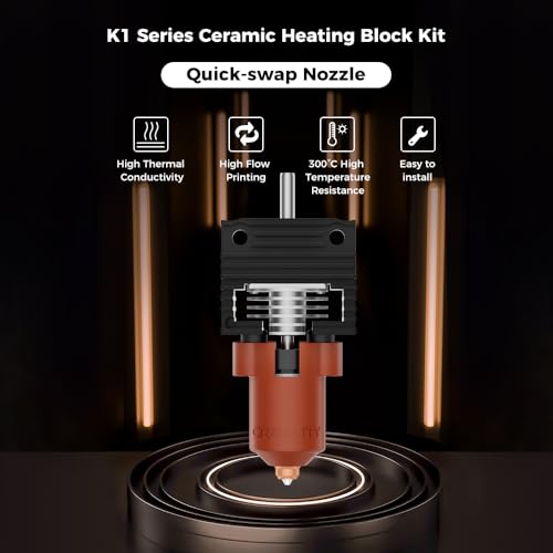 Creality Official K1/K1 Max/K1C Hotend Upgrades Kit,Ceramic Heating Block Ki with Unicorn Quick Swap Nozzle, Support 300°C High Temperature and 600mm/s High-Speed for K1 Series 3D Printer - style: For K1C/K1/K1 Max