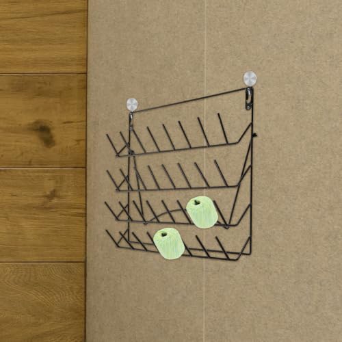 Veemoon Wall Mounted Pegboard Organizer, Black Iron Rack 15.72x12.18in