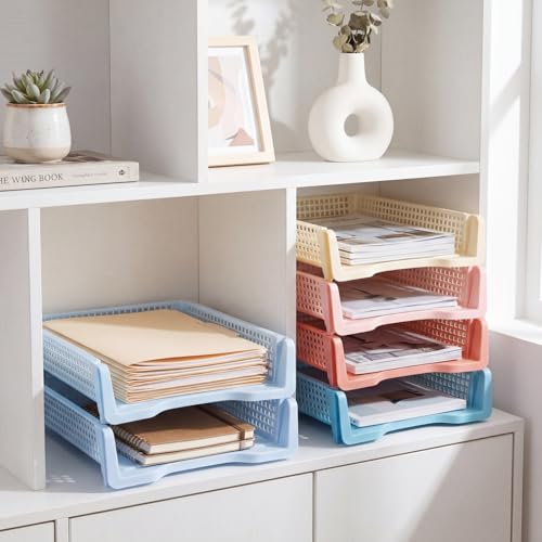 Tenceur Turn in Trays Classroom, Classroom Baskets, Soft Color, 6 Pcs - color: Soft Color