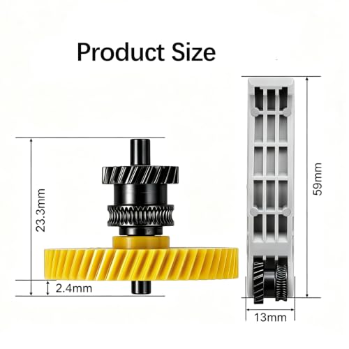 U1 Extruder Gear DLC Hardened Steel Kit, Injection Molding Handle & Integrated One-Piece POM Reduction Gear,Direct Drive Wearproof Anti-Slip Replacement Parts Works with PLA ABS PETG - size: U1 Extruder Gear