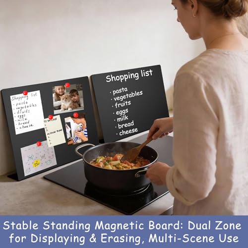 Geyoga 1 Pack 16 x 12 Inch Magnetic Display Board with Stand, Black - color: Black, size: 16 x 12 Inch