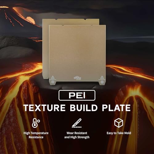 Double Sided Texture PEI Build Plate for Kobra 3 3D Printer, 256x268mm High Temperature Resistance 3D Printer Flexible Spring Steel Removable Platform - size: 256x268mm, style: Double Sided PEI Texture
