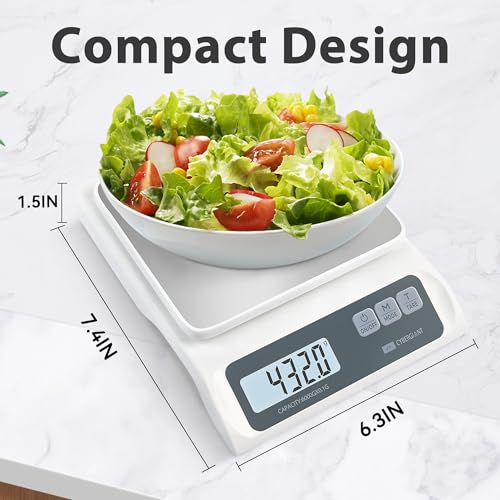 CYBERGIANT 13lb/0.1g Precision Digital Food Scale - Meal Prep Kitchen Baking & Espresso Coffee - Gram Scale with Stainless Steel Platform & LCD Display - color: White