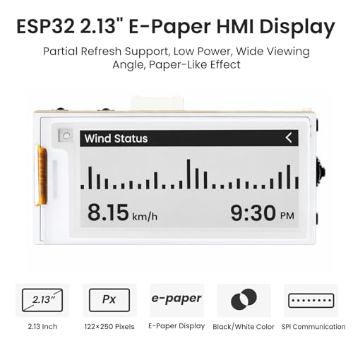 ELECROW ESP32 E-Ink Display 2.13 Inch E-Paper HMI Display Black/White Color - size: 2.13β³ E-Ink Display