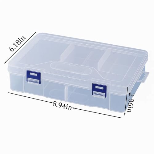 3pcs Clear Storage Small Parts Organizer Box Storage Bin With Dividers Multi Compartment for Beads Art DIY Tackle Box Organizer (Double - layer with 8 compartments) - color: Double - layer with 8 compartments