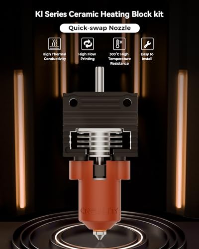 Creality Official K1/K1 Max/K1C Ceramic Heating Block Kit, Support 300°C High Temperature and 600mm/s Fast Speed Printing, Compatible with Creality K1, K1 MAX, K1C 3D Printer - style: 2025 K1/K1C/K1 Max