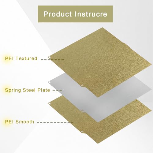 Textured PEI Build Plate for Centauri 260x271mm Double Sided Spring Steel Sheet Plate Upgrade Replacement Heated Bed Surface - color: Double side PEI, size: 260*271mm Centauri