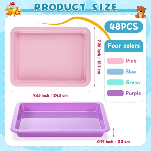 20 Pcs Small Plastic Art Sand Tray, Light Pink, Purple, Blue, Green - color: Light Pink, Purple, Blue, Green