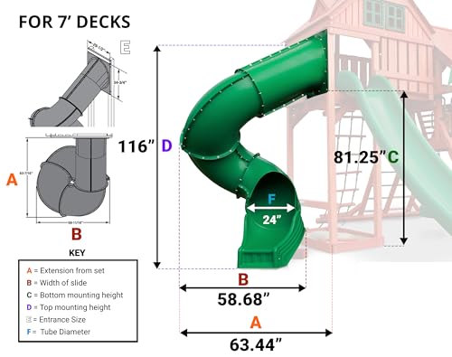 Swing-N-Slide 7 ft.Turbo Tube Slide , Blue - color: Blue