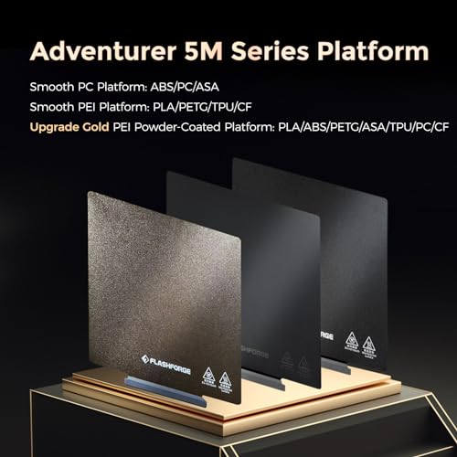 FLASHFORGE Adventurer 5M /Pro /AD5X Smooth PC Plate, Flexible Platform for High-Temperature Filaments Such as ABS, ASA, and PC - style: Smooth PC Plate