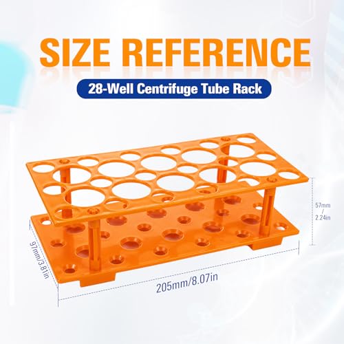 Detachable Test Tube Rack, 28-Well Test Tube Holder for 10ml/15ml/50ml Centrifuge Tube, 5 Pcs