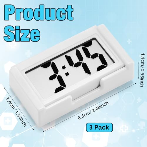 Frienda 3 Pieces Mini Small Digital Clock Stick On,White - color: White