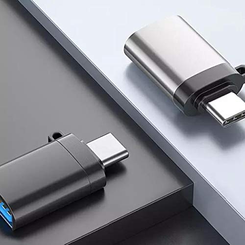 BoxWave Cable Compatible with Elikliv EDM201 Pro Digital Microscope (7 in) - USB-C to A PortChanger (2-Pack), USB Type-C OTG USB Portable Keychain - Slate Black