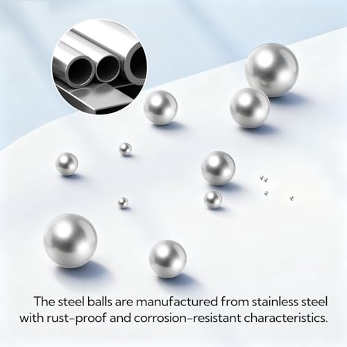 620Pcs 12 Size Bearing Ball, 304 Stainless Steel Precision Balls Assortment Kit 1mm, 2mm, 2.5mm, 3mm, 3.5mm, 4mm, 4.5mm, 5mm, 5.5mm, 6mm, 7mm, 8mm - size: 620, style: 304 Stainless Steel