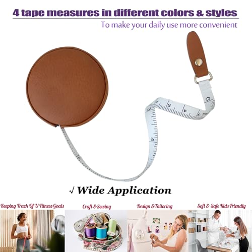 Tape Measure for Body Measuring Medical Body Cloth Tailor Craft Dieting Measuring Tape, 60 Inch/1.5 M Dual Sided Measuring Tape for Body Fabric Sewing(2 Pieces,Brown) - color: Brown 2 pack