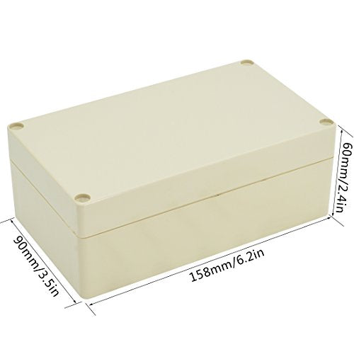 LeMotech Waterproof Dustproof IP65 ABS Plastic Junction Box Universal Electric Project Enclosure Pale Gray 6.2 x 3.54 x 2.3 inch (158 x 90 x 60 mm) - size: 6.2"x 3.5"x 2.3"