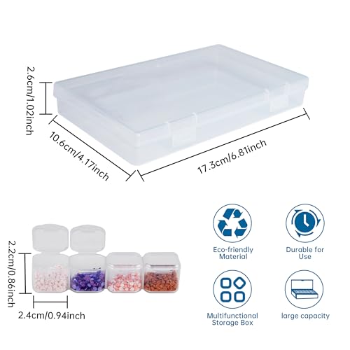 Mlife Diamond Art Painting Storage Containers with Label Stickers, 1 Pack 28 Grids Clear Mini Storage Box, Art Craft Supply Bead Organizers for Jewelry Beads,Small Gem, Diamond Art Storage - size: 28 Grids