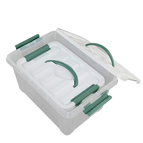 Jekiyo Clear Latching Box, Plastic Storage Bin, 2 Packs(6 Quart&14 Quart) - size: 6 Quart&14 Quart