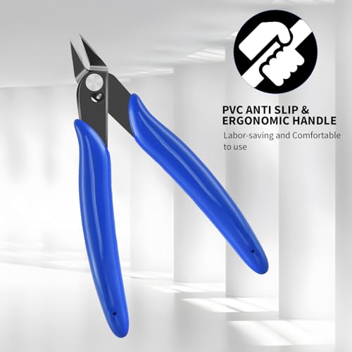 Micro Flush Cutter, 2-Pack Wire Cutters, 5“ Sharp Cutting Pliers - color: 2 Pack