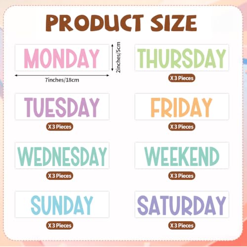 24 Pieces Days of The Week Stickers for Drawers Monday Through Friday Weekday Labels for Clothes Organizer Plastic Bin for School Clothes Classroom Organization (Pastel) - color: Pastel