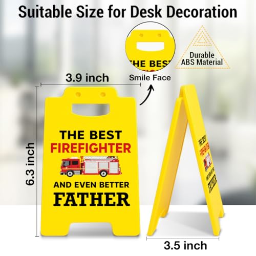 Funny Firefighter Dad Gifts from Daughter Son Best Firefighter Desk Sign - color: Color-R