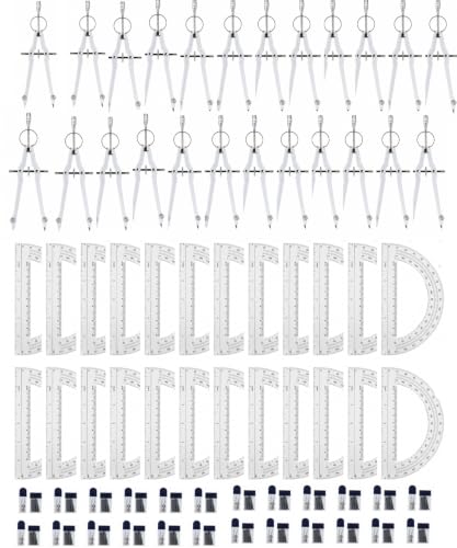 Mr. Pen- Bulk Compass and Protractor Set, 24 Set, Metal Math Compass - size: 24 Sets