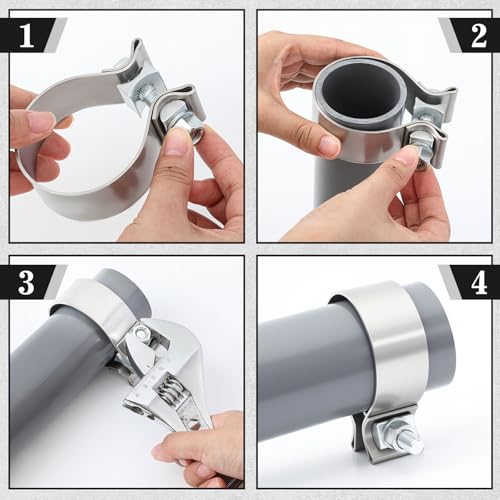 2 Pack 5 Inch Narrow Band Muffler Clamp, 304 Stainless Steel Slip Joint Clamp, Fits 5" Od Pipe for Automotive Repair - size: 5 Inch