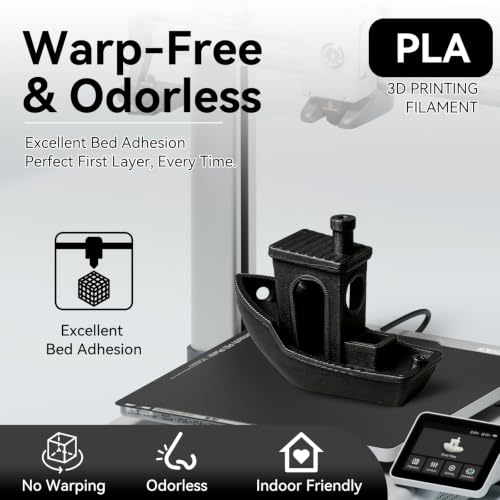 Kingroon PLA 3D Printer Filament, Dimensional Accuracy +/- 0.02 mm, 1 kg Spool(2.2lbs), 1.75 mm,Black - color: 1kg Black