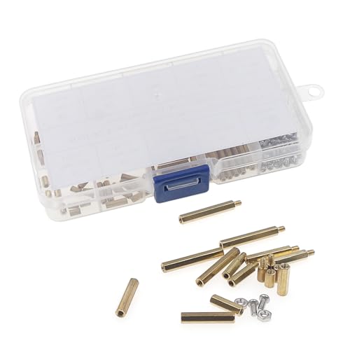 200PCS M2 Brass Male-Female Hex Standoffs Kit w/ 304 SS Screws & Nuts - size: M2