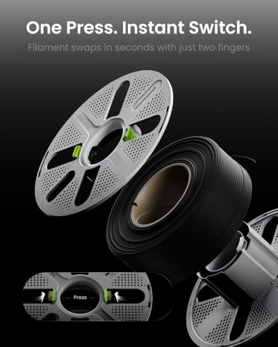 Matte Dark Green PLA Filament with Quick-Swap Reusable Spool 1kg (2.2lbs), 1.75mm 3D Printing Filament, Compatible with Bambu Lab 3D Printers - color: Matte Dark Green With Spool