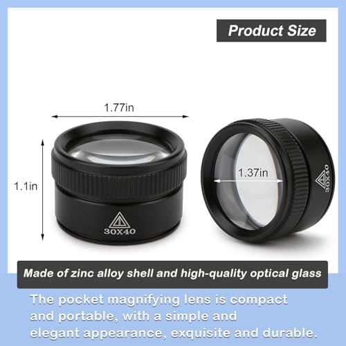 Rongon 30X Portable Jewelers Loupe Pocket Handheld Magnifier - size: 30X40MM