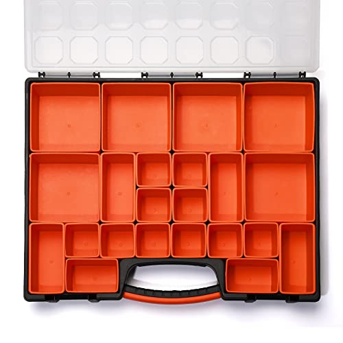 EMENTOL 2PCS Multi-Purpose Portable Organizer Box Set with 44-Removable Compartments, 2 Pieces Professional Boxes with Dimension 16.2"L*13"W*2.3"H - size: 2 PCS
