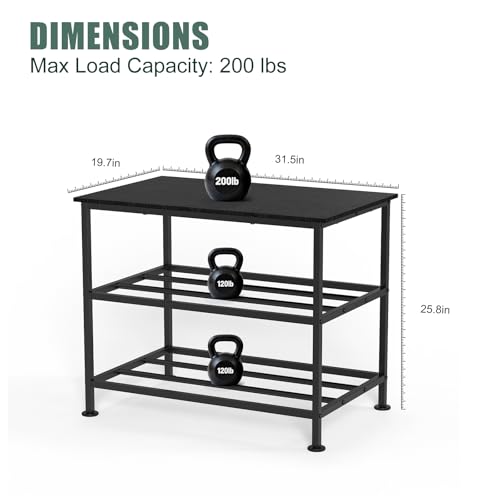 3D Printer Stand with Filament Storage 31.5x19.7 Printer Table - color: Black
