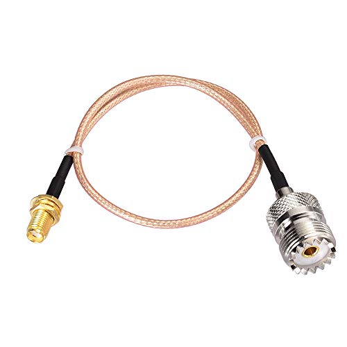 Superbat Coax UHF Female SO-239 to SMA Female Adapter Extension Cable RG316 12" for Baofeng CB Radio Handheld Walkie Talkie 2pcs - color: sma female to so239, size: 12 inches