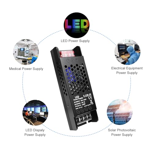 24V 5A 120W Universal Regulated Switching Power Supply, 100-250V AC to 24V DC Converter, LED Driver, Industrial Transformer, Adapter for Strip Light, Lamp, Radio - style: 24 Volt