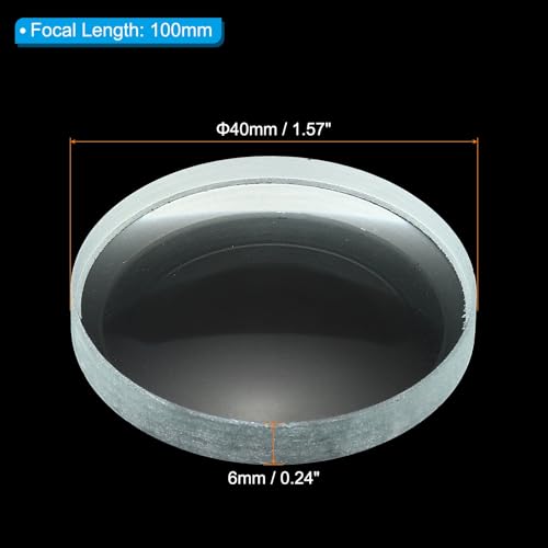 PATIKIL Concave Lens, 100mm Focal Length 40mm (1.57") Diameter Round Glass Magnifying Telescope Lens Trial Set Ground Edge for Lab Physics Class Optics, 4 Pcs - size: -100mm FL, 40mm Dia.